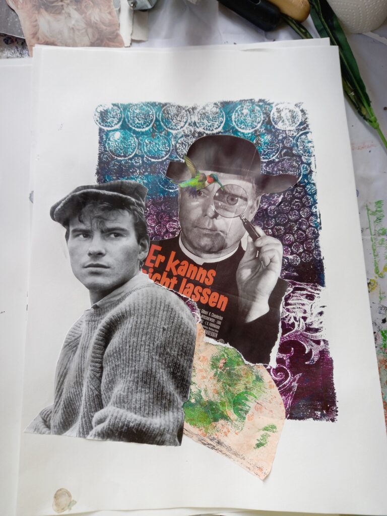 analoge kollage "er kanns nicht lassen"