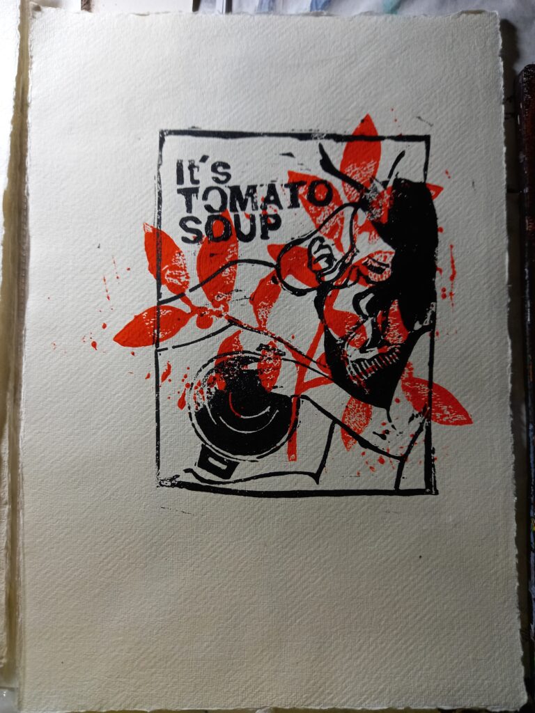 Tomatosoup linoldruck