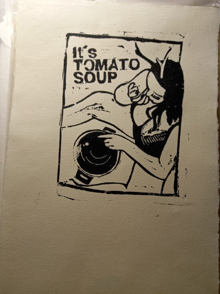 tomatosoup linoldruck schwarz